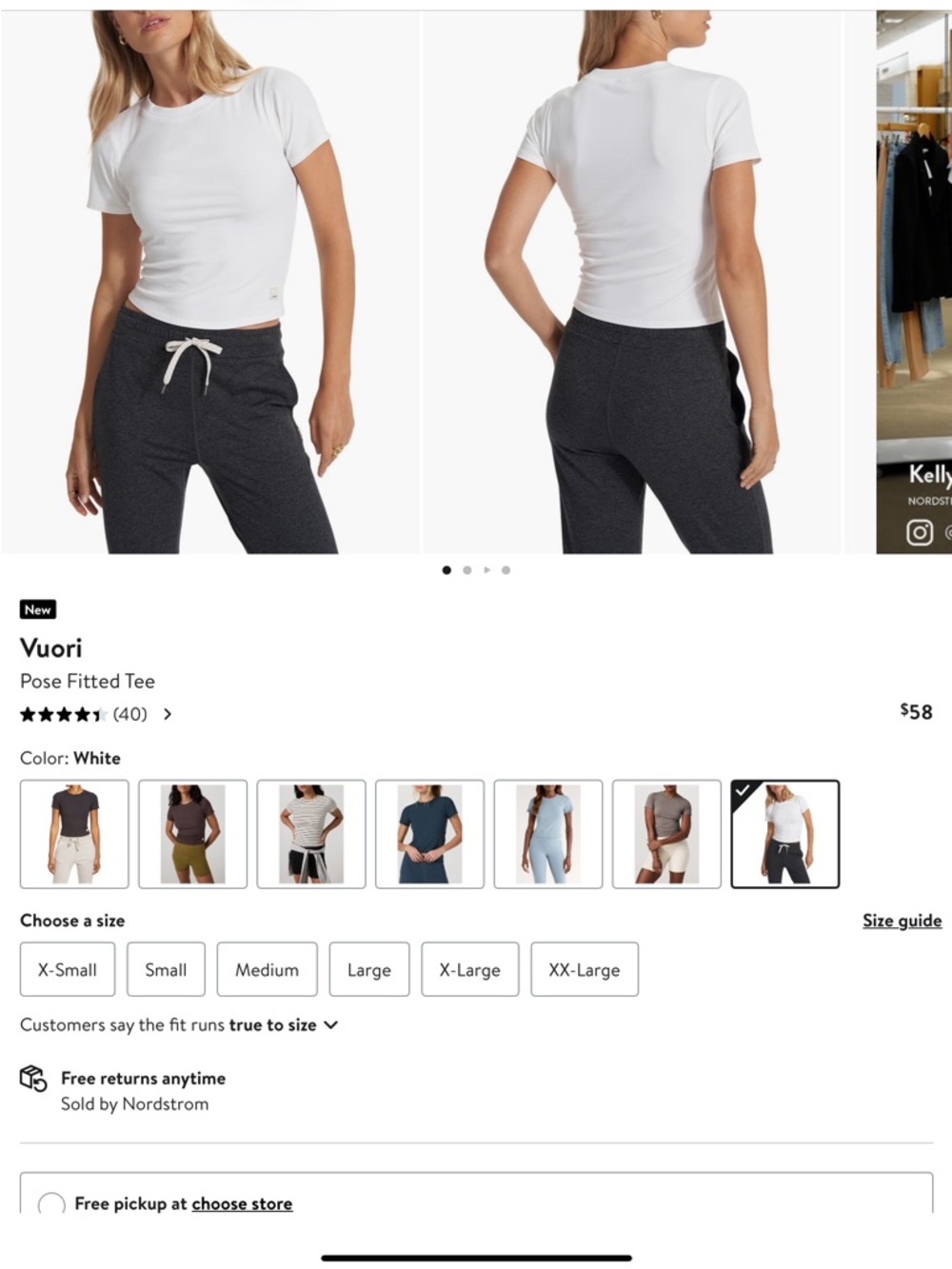 Vuori White Ribbed Short-Sleeve Kids Tee Pose T NWT SMALL WHITE